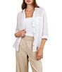 Bella Dahl Linen Collared Long Sleeve Button Down Shirt - Image 1