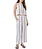Bella Dahl Pinstripe Tassel Drawstring Cord Coordinating Pants - Image 4
