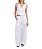Bella Dahl Round Neck Sleeveless Half Placket Coordinating Top - Image 3