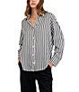 Bella Dahl Striped Point Collar Long Sleeve Oversized Button Down Shirt - Image 6
