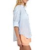 Bella Dahl Striped Point Collar Long Sleeve Oversized Button Down Shirt - Image 3