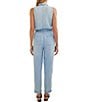 Bella Dahl Woven Denim Split V-Neck Sleeveless Button Down Jumpsuit - Image 2