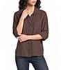 Bella Dahl Woven Point Collar Neckline Long Sleeve Button Down Shirt - Image 1