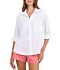 Bella Dahl Woven Split V-Neck Long Sleeve Button Down Shirt - Image 2