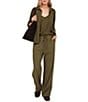 Bella Dahl Woven Point Collar Neckline 3/4 Sleeve Button Down Shirt - Image 4