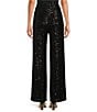 Badgley Mischka Belle by Badgley Mischka Iris Sequin Flat Front Coordinating Pants, Color:Black - Image 2