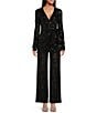 Badgley Mischka Belle by Badgley Mischka Iris Sequin Flat Front Coordinating Pants, Color:Black - Image 3