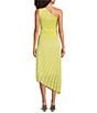 Badgley Mischka Belle by Badgley Mischka Kelsey Sleeveless One Shoulder Asymmetric Fit and Flare Dress, Color:Yellow - Image 2
