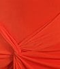 Badgley Mischka Belle by Badgley Mischka Maci Jersey Sheath Halter Neckline Dress, Color:Orange - Image 3