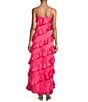 Color:Pink - Image 2 - Maren Satin Chiffon A-Line Dress