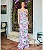 Color:Lilac Multi - Image 4 - Maren Satin Chiffon Floral Dress