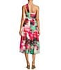 Color:Pink multi - Image 2 - Remi Georgette printed Strapless One Sleeve Midi Dress