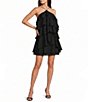 Belle by Badgley Mischka Chiffon Tiered Ruffle Mini Daphne Dress - Image 1