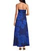 Badgley Mischka Belle by Badgley Mischka Peyton Strapless Sleeveless Sweatheart Neckline Floral Placement Print Dress, Color:Blue Multi - Image 2