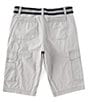 Color:Graphite - Image 2 - Belted Messenger Length Mini-Ripstop 14.5#double; Inseam Cargo Shorts