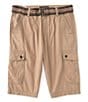 Color:Vintage Tobacco - Image 1 - Belted Messenger Length Mini-Ripstop 14.5#double; Inseam Cargo Shorts
