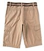Color:Vintage Tobacco - Image 2 - Belted Messenger Length Mini-Ripstop 14.5#double; Inseam Cargo Shorts