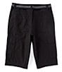 Color:Black - Image 2 - Belted Messenger Length Mini-Ripstop 14.5#double; Inseam Cargo Shorts