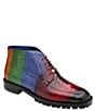 Color:Red Multi - Image 1 - Men's Alvaro Hand Painted Multi Color Ostrich Chukka Boots