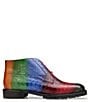 Color:Red Multi - Image 2 - Men's Alvaro Hand Painted Multi Color Ostrich Chukka Boots