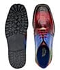 Color:Red Multi - Image 3 - Men's Alvaro Hand Painted Multi Color Ostrich Chukka Boots