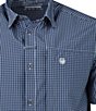 Color:Fancy Check Blue - Image 4 - Hovis Flex Short Sleeve Woven Shirt