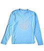 Color:Bright Blue - Image 1 - Vintage Trident Performance Long-Sleeve Tee