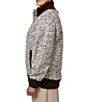 Bernardo Chevron Texture Rib-Knit Zip Front Bomber Jacket, Color:White/Brown - Image 3