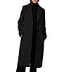 Bernardo Dart Wool Blend Notch Collar Button Front Single Breasted Coat, Color:Black - Image 1