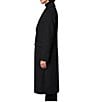Bernardo Dart Wool Blend Notch Collar Button Front Single Breasted Coat, Color:Black - Image 3