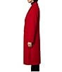 Bernardo Dart Wool Blend Notch Collar Button Front Single Breasted Coat, Color:Tango Red - Image 3