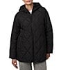 Bernardo Diamond Quilt Hooded Packable Zip Front Puffer Jacket - Image 1