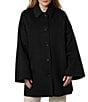 Bernardo Double Face Wool Blend Button Front Poncho, Color:Black - Image 1