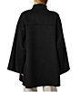 Bernardo Double Face Wool Blend Button Front Poncho, Color:Black - Image 2
