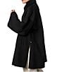 Bernardo Double Face Wool Blend Button Front Poncho, Color:Black - Image 3