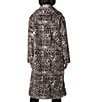 Bernardo Faux Fur Leopard Print Oversize Point Collar Single Breasted Coat, Color:Leopard - Image 2