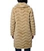 Bernardo Faux Fur Notch Collar Oversize Fit Single Breasted Coat, Color:Tan - Image 2