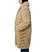 Bernardo Faux Fur Notch Collar Oversize Fit Single Breasted Coat, Color:Tan - Image 3