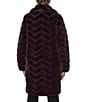 Bernardo Faux Fur Notch Collar Oversize Fit Single Breasted Coat, Color:Cherrywood - Image 2