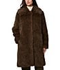 Bernardo Faux Fur Oversize Point Collar Coat, Color:Brown Mix - Image 1