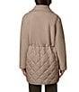 Bernardo Faux Sherpa Rib Collar Internal Drawcord Waist Zip Front Jacket, Color:Taupe - Image 2