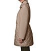 Bernardo Faux Sherpa Rib Collar Internal Drawcord Waist Zip Front Jacket, Color:Taupe - Image 3