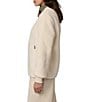 Bernardo Faux Sherpa Rib Collar Zip Front Jacket, Color:Ivory - Image 3