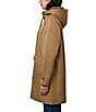 Bernardo Hooded Stand Collar Long Sleeve Draw Cord Raincoat, Color:Desert Sand - Image 3
