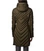 Bernardo Lattice Quilt Stand Collar Thumb Hole Cuff Sleeve Puffer Coat, Color:Olive - Image 2
