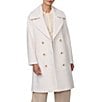 Bernardo Long Wool Blend Oversize Double Breasted Coat, Color:White - Image 1