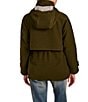 Bernardo Mid Length Stand Collar Hooded Zip Front Rain Coat - Image 4