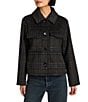 Bernardo Plaid Print Point Collar Button Front Field Jacket - Image 1