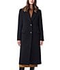Bernardo Polished Notch Lapel Collar Long Sleeve Insulated Lining Button Front Coat, Color:Black - Image 1