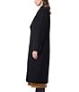 Bernardo Polished Notch Lapel Collar Long Sleeve Insulated Lining Button Front Coat, Color:Black - Image 3